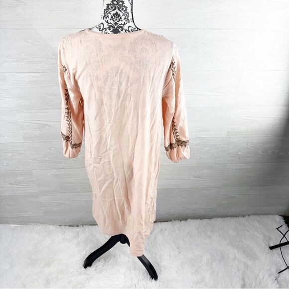 J Jill Embroidered V-Neck Linen Blend Shift Dress - Picture 5 of 7